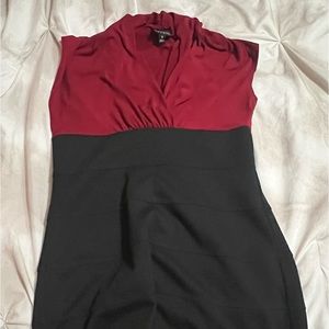 ♥️🖤Black & Maroon stretch midi dress♥️🖤